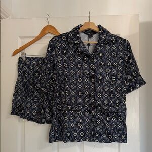 Dark Blue Monogram Sleepwear Set